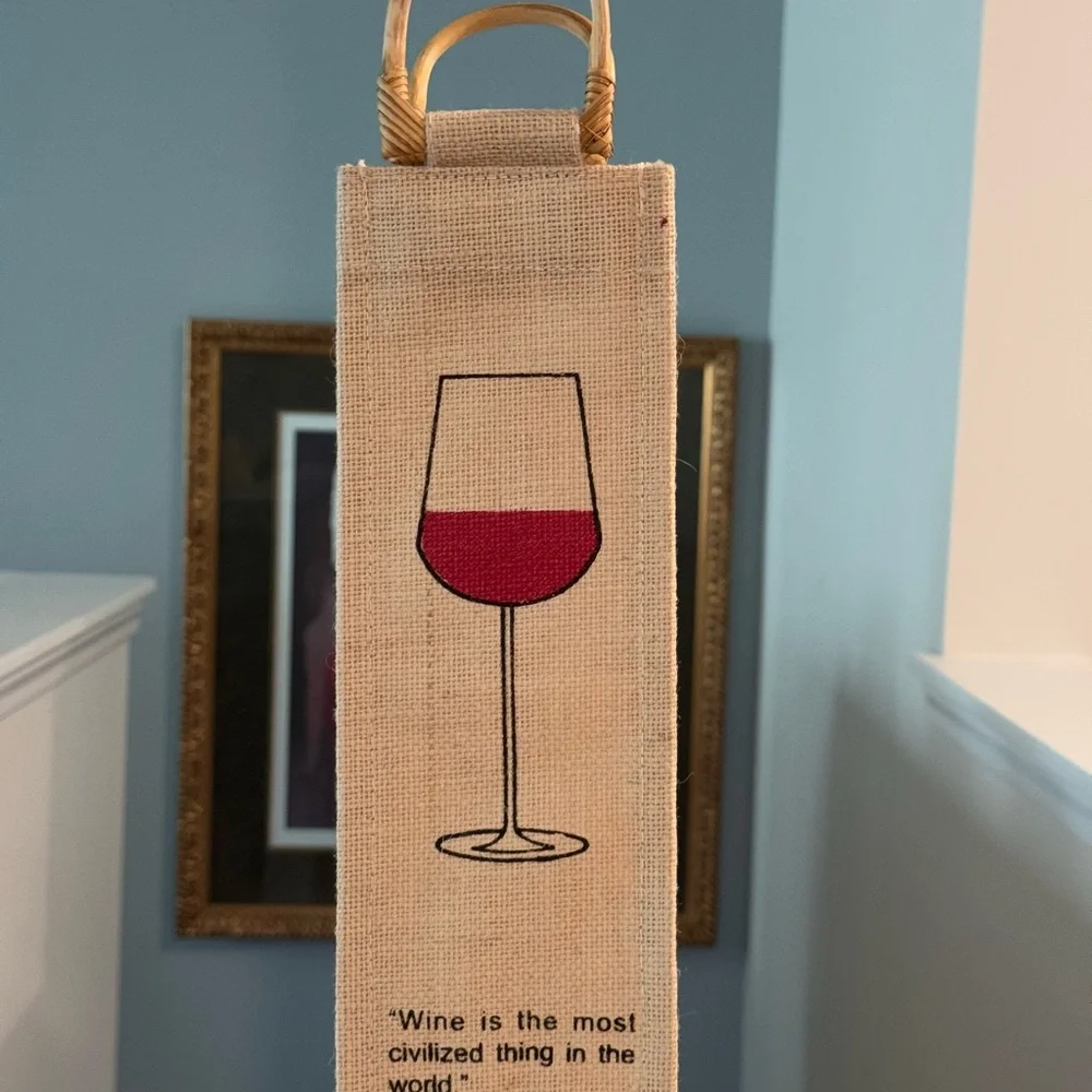 🚫SOLD🚫 LINEN WINE BAG 🍷 🍾 - Picture 5 of 6